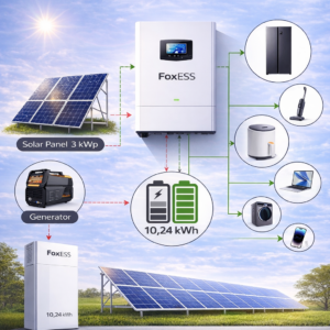 Akku plusz napelemes rendszer csomag – egyfázisú inverterrel